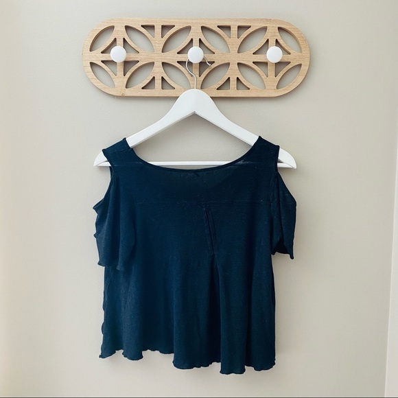 Free People Bittersweet Cold Shoulder Top Black - Picture 8 of 8